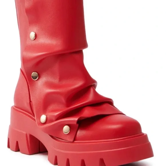 Red Chunky Bharti-red Boot - Picture 2 of 3